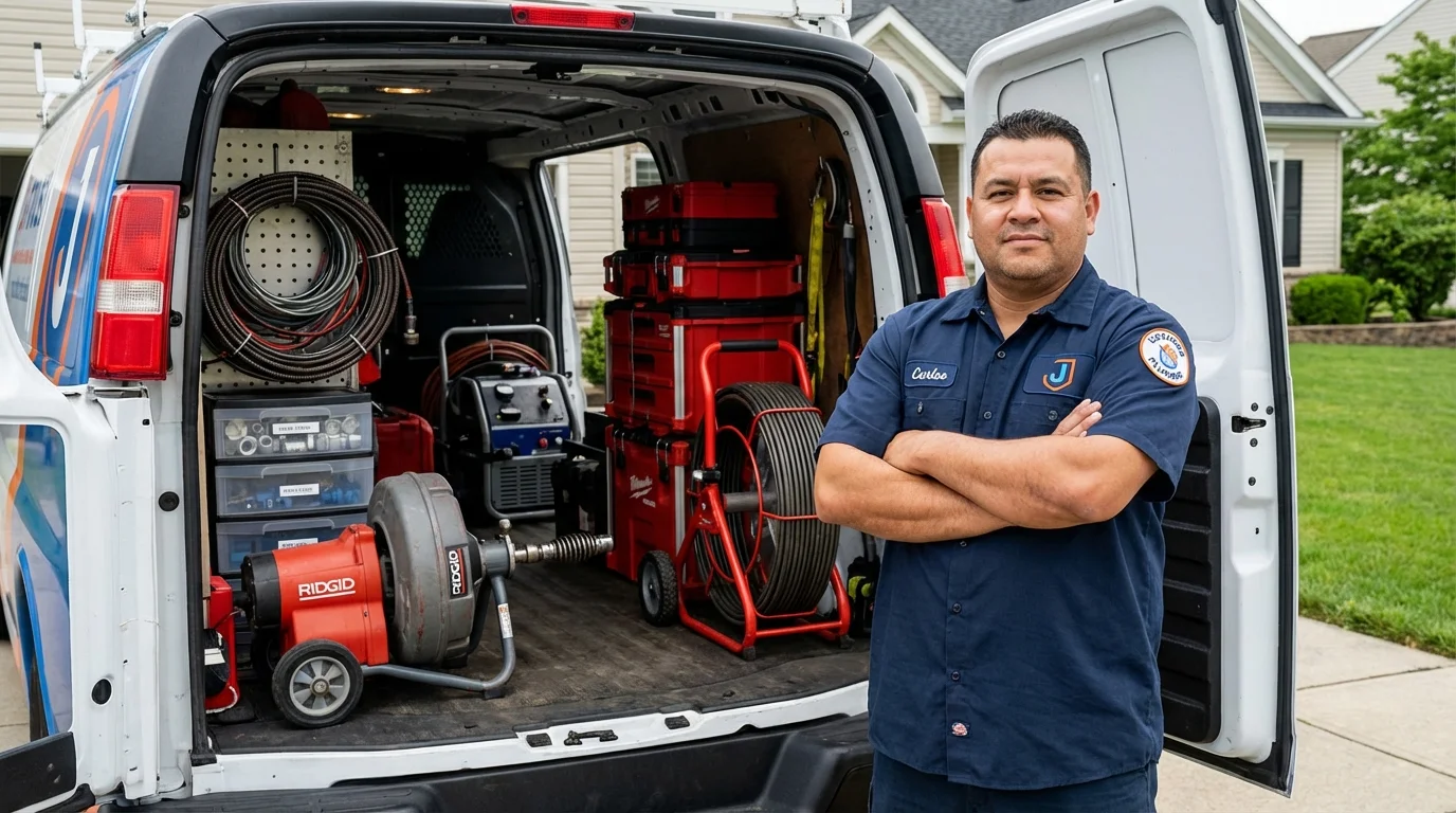 Professional drain cleaning equipment and Johns Plumbing LLC plumber in Tempe