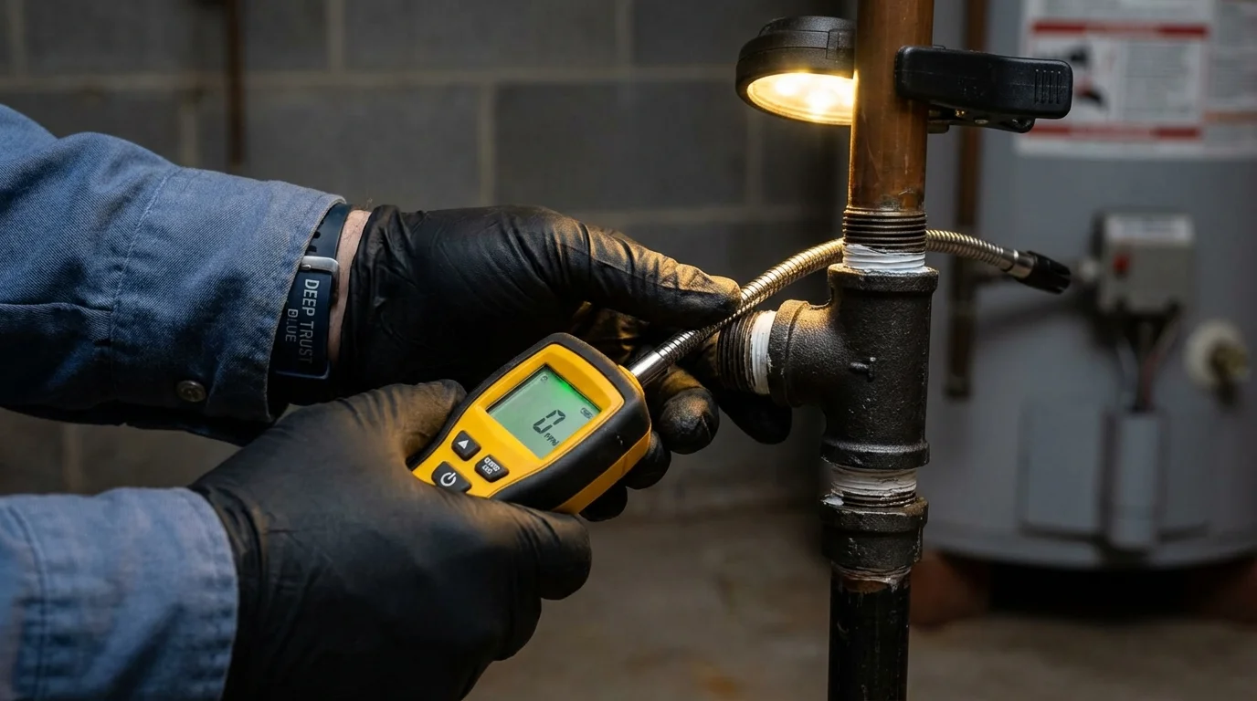 Gas leak detection with electronic sniffer by Johns Plumbing LLC in Tempe