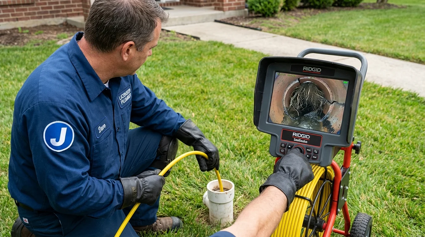 Sewer camera inspection being performed by Johns Plumbing LLC in Tempe
