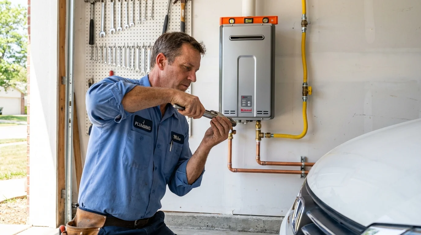 Tankless water heater installation by a Johns Plumbing LLC plumber in Tempe